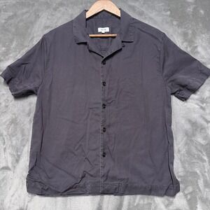 Kotn Lyocell Camp Collar Shirt Women Small Grey Boxy Relaxed Fit Gorp Minimalist